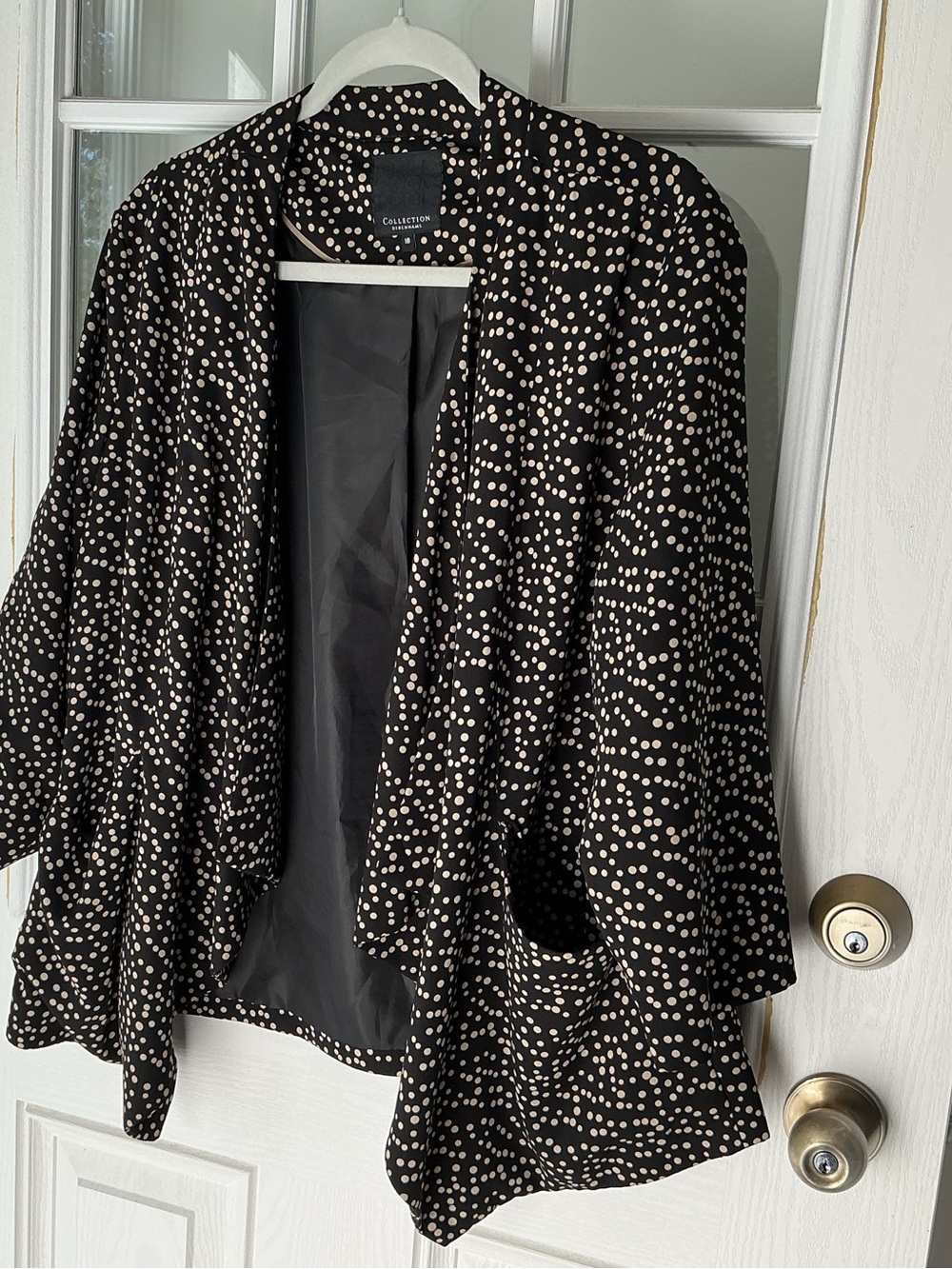 Black Blazer with Cream Dot Print - Picture 2 of 6